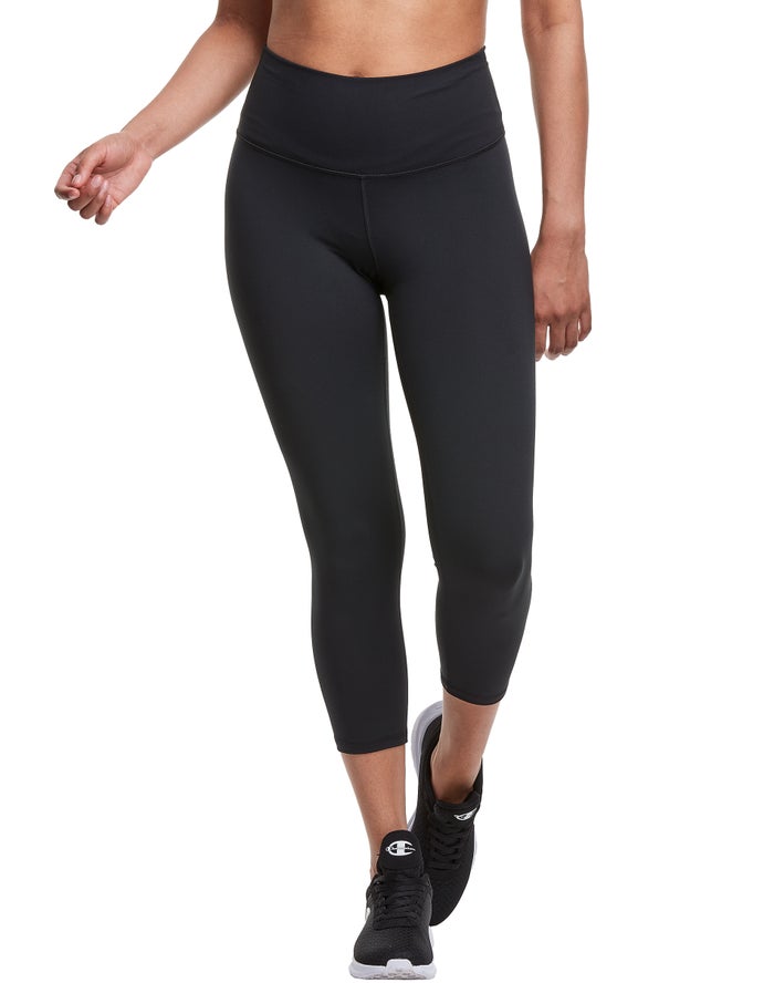 Champion Soft Touch Crop - Naisten Mustat Legginsit - Suomi 0724186-QO